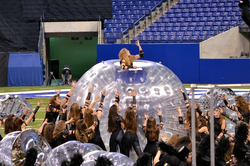 Color Guard preforming bubble prop